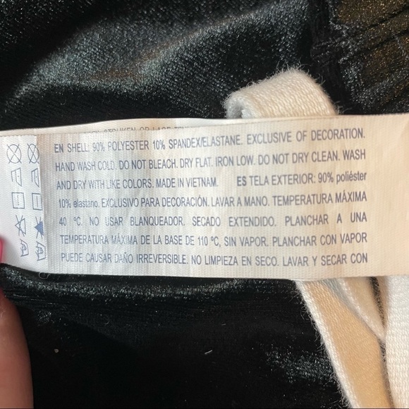 Forever 21 Retro Look Black Velour with White Side Stripes Joggers Sz.L - Picture 11 of 11